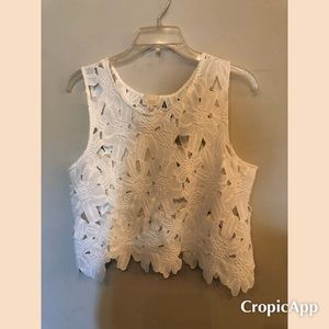 Floral laced tank